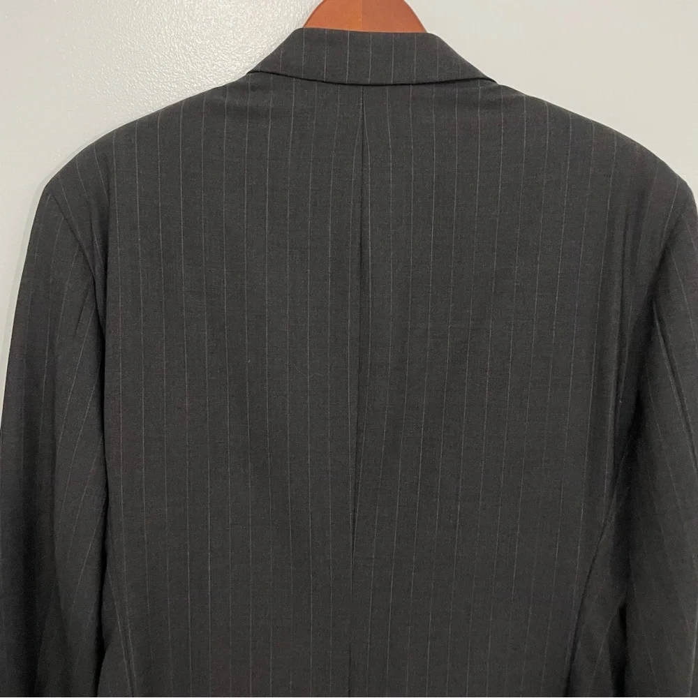 Brooks Brothers 346 Gray Pinstripe Stretch Wool Blazer  Size 46R